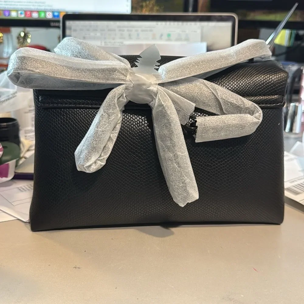 Nicole Miller Black Textured Handbag